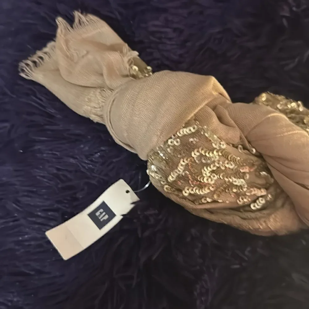 gap gold sequin scarf